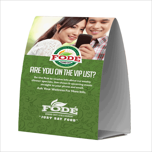 restaurant table tents custom printed hotel table tents restaurant table tents